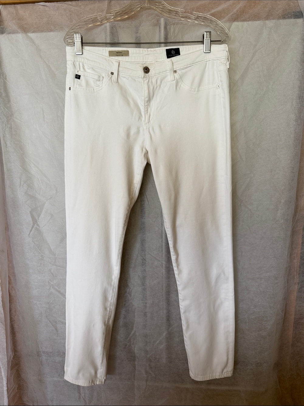 AG Adriano Goldschmied White Slim Straight Jeans